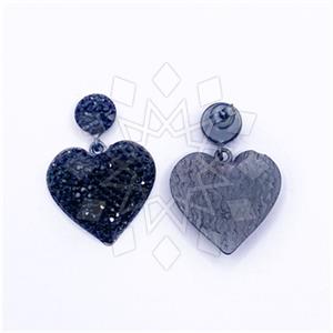 925 Sterling Silver Heart Statement Earring