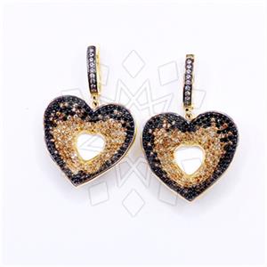 925 Sterling Silver Heart Statement Earring