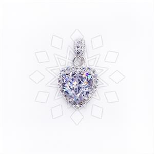 925 Sterling Silver Heart and Love Classic Pendant