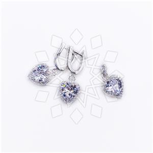 925 Sterling Silver Heart and Love Earrings Pendant Sets