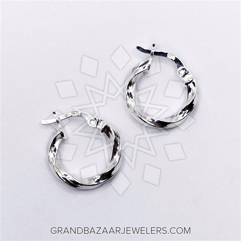 Raw Sterling Silver Hoop Studded Earrings – Silver Chamber Jewellery Online  Store