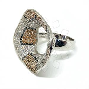 925 Sterling Silver Leopard Pattern  Cocktail Rings
