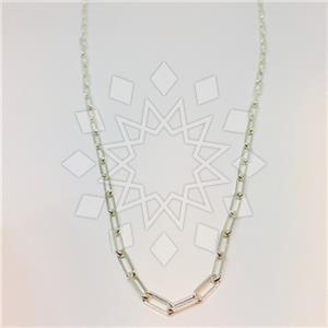 925 Sterling Silver Metal and Chain Necklace
