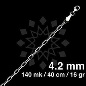 925 Sterling Silver Paperclip Diamond-Cut Necklace 40CM 16 INCH