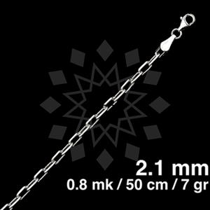 925 Sterling Silver Paperclip Diamond-Cut Necklace 50CM 20 INCH