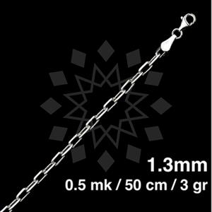 925 Sterling Silver Paperclip Diamond-Cut Necklace 50CM 20 INCH