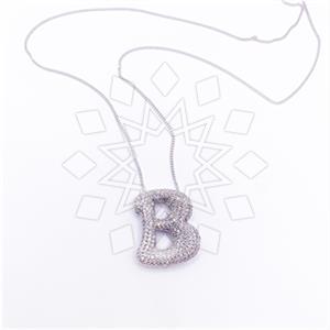 925 Sterling Silver Personalized Letter Pendant Necklace