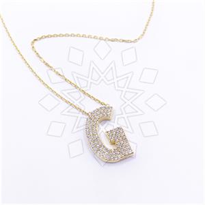 925 Sterling Silver Personalized Letter Pendant Necklace