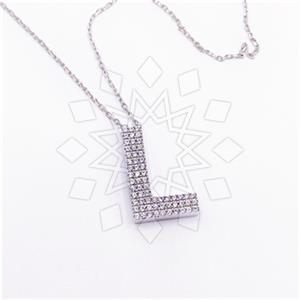 925 Sterling Silver Personalized Letter Pendant Necklace