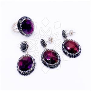 925 Sterling Silver Ring Earring Pendant Sets
