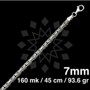 925 Sterling Silver Round Byzantine Chain Necklace 45CM 18 INCH