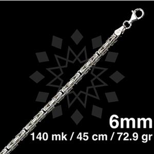 925 Sterling Silver Round Byzantine Chain Necklace 45CM 18 INCH