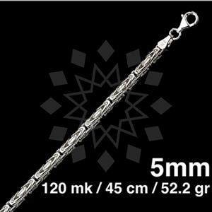 925 Sterling Silver Round Byzantine Chain Necklace 45CM 18 INCH