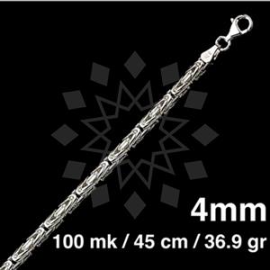 925 Sterling Silver Round Byzantine Chain Necklace 45CM 18 INCH