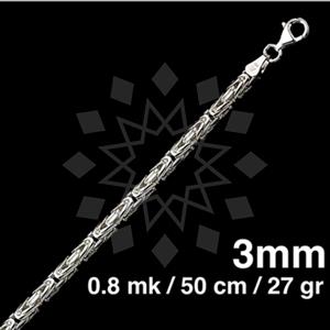 925 Sterling Silver Round Byzantine Chain Necklace 50CM 20 INCH