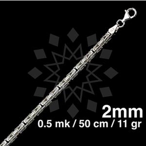 925 Sterling Silver Round Byzantine Chain Necklace 50CM 20 INCH