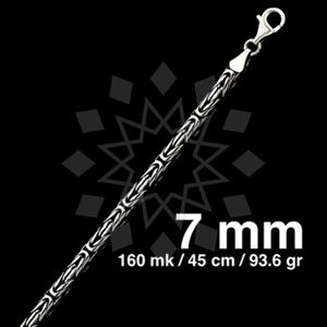 925 Sterling Silver Round Byzantine Oxidized Chain Necklace 45CM 18 INCH