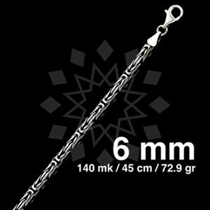 925 Sterling Silver Round Byzantine Oxidized Chain Necklace 45CM 18 INCH