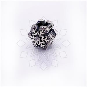 925 Sterling Silver Unique Snowflake Charm