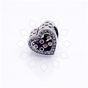 925 Sterling Silver Unique Heart Charm