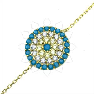 925 Sterling Silver Evil Eye Adjustable Bracelet