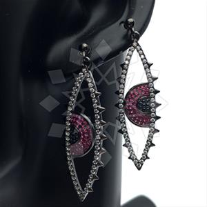 925 Sterling Silver Evil Eye Dangle Earrings