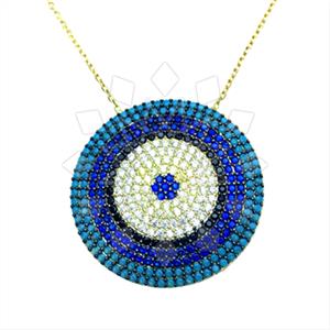 925 Sterling Silver Evil Eye Pendant Necklace