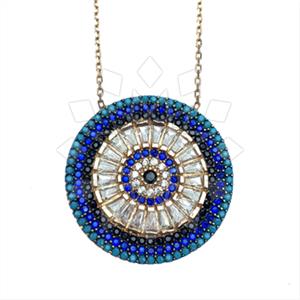 925 Sterling Silver Evil Eye Pendant Necklace