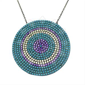 925 Sterling Silver Evil Eye Pendant Necklace