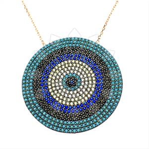 925 Sterling Silver Evil Eye Pendant Necklace