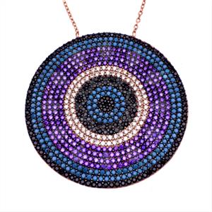 925 Sterling Silver Evil Eye Pendant Necklace