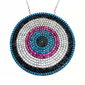 925 Sterling Silver Evil Eye Pendant Necklace