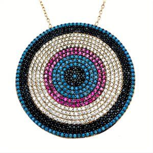 925 Sterling Silver Evil Eye Pendant Necklace