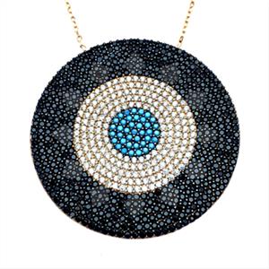 925 Sterling Silver Evil Eye Pendant Necklace