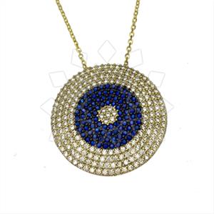 925 Sterling Silver Evil Eye Pendant Necklace