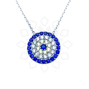 925 Sterling Silver Evil Eye Pendant Necklace