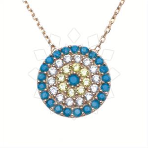 925 Sterling Silver Evil Eye Pendant Necklace