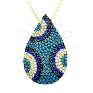 925 Sterling Silver Evil Eye Pendant Necklace