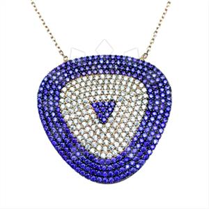 925 Sterling Silver Evil Eye Pendant Necklace