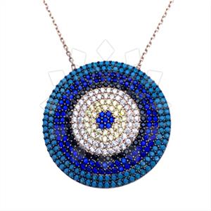 925 Sterling Silver Evil Eye Pendant Necklace