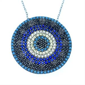 925 Sterling Silver Evil Eye Pendant Necklace