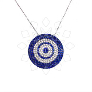 925 Sterling Silver Evil Eye Pendant Necklace