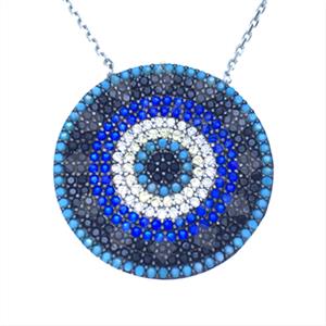 925 Sterling Silver Evil Eye Pendant Necklace