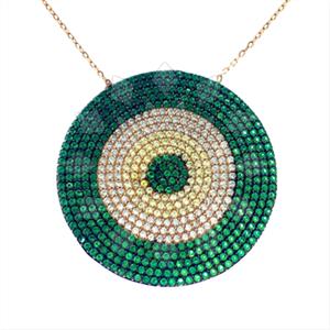 925 Sterling Silver Evil Eye Pendant Necklace