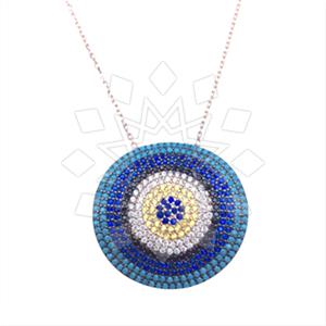 925 Sterling Silver Evil Eye Pendant Necklace