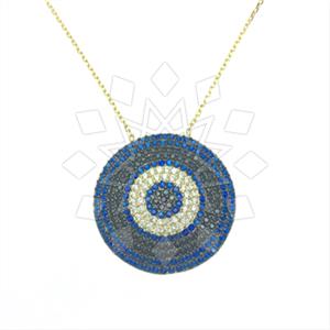 925 Sterling Silver Evil Eye Pendant Necklace