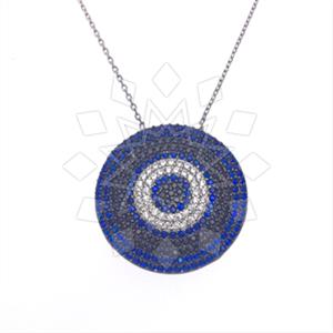 925 Sterling Silver Evil Eye Pendant Necklace