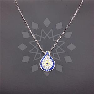 925 Sterling Silver Evil Eye Pendant Necklace
