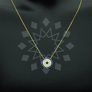925 Sterling Silver Evil Eye Pendant Necklace