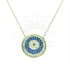 925 Sterling Silver Evil Eye Pendant Necklace